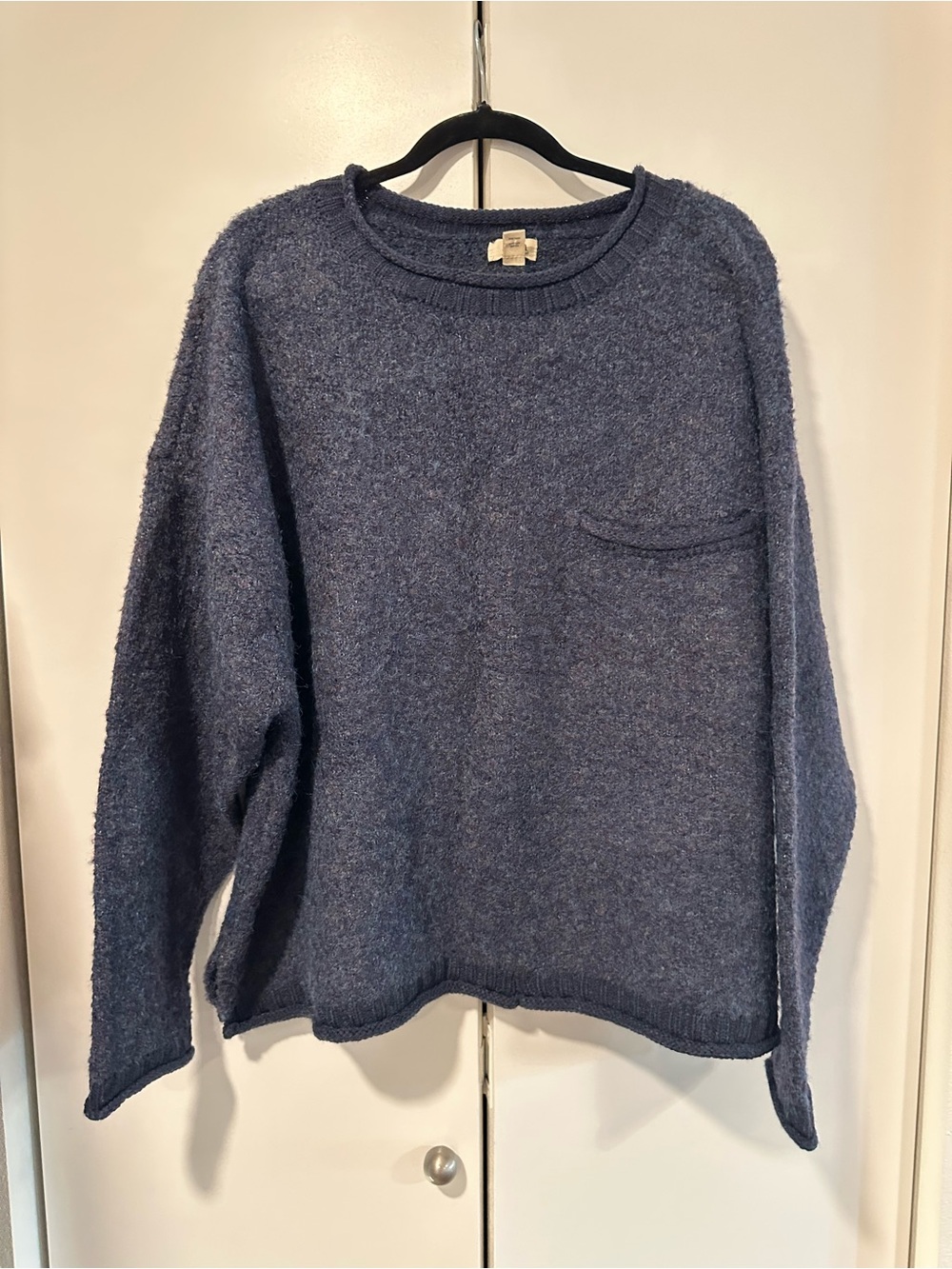a.n.a Oversized Crewneck Sweater in Heathered Navy 2x